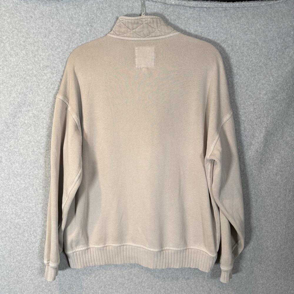 Aerie pullover sweatshirt womens XXS beige cotton snap button 1/2 - Picture 3 of 7